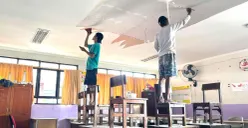 Perbaikan atap sekolah SD Negeri 05 Pademangan Timur, Pademangan, Jakarta Utara, Rabu, 14 Januari 2026. (Sumber: Berita Jakarta)