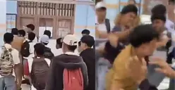 Video kericuhan di SMKN 3 Berbak, Tanjung Jabung Timur viral di media sosial. Seorang guru diduga dikeroyok siswa usai cekcok yang dipicu ucapan sensitif. (Sumber: X/@Heraloebss)