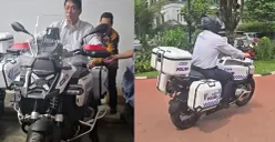 Menkeu Purbaya cobain BMW R 1300 GS Patwal (Sumber: TikTok/@purbayayudhis)