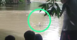 Geger penemuan mayat pria tanpa identitas di Kali Ciliwung, Jagakarsa, Jakarta Selatan. (Sumber: tangkapan layar)