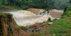 Kondisi objek wisata alam di bendungan Cisurog di Desa Banyubiru, Kecamatan Labuan, Pandeglang pasca ambruk. (Sumber: Istimewa)