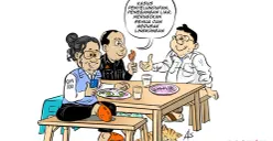 Obrolan warteg tentang RUU Perampasan Aset. (Sumber: Poskota/Arif Setiadi)