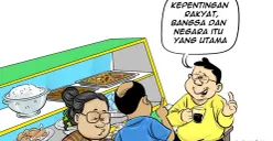 Obrolan warteg. (Sumber: Poskota/Arif Setiadi)