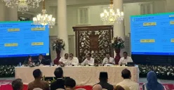 Gubernur Jakarta Pramono Anung saat konferensi pers realisasi Anggaran Pendapatan dan Belanja Daerah (APBD) DKI Jakarta Tahun 2025 di Balai Kota Jakarta, pada Rabu, 21 Januari 2026. (Sumber: Poskota/M Tegar Jihad)