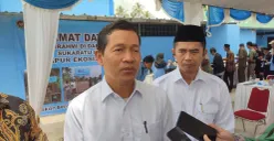 Wakil Ketua Satgas MBG Banten, Komarudin saat menghadiri peresmian dapur SPPG di Pandeglang. (Sumber: Poskota/Samsul Fatoni)