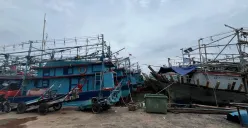 Suasana di Dermaga T Pelabuhan Muara Angke, Penjaringan, Jakarta Utara, Kamis, 29 Januari 2026, terlihat kapal-kapal nelayan yang sedang bersandar. (Sumber: Poskota/Pandi Ramedhan)