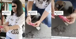 Wanita yang diduga menjadi pemicu hoaks es gabus spons yang merugikan pedagang di Kemayoran. (Sumber: X/@neVerAl0nely___)