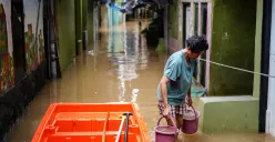 Ilustrasi banjir di Jakarta. (Sumber: Poskota/Bilal Nugraha Ginanjar)