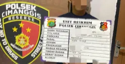 Petugas Polsek Cimanggis mengamankan pelaku pencurian ruko kosong berinisial ET, 21 tahun, beserta barang bukti hasil kejahatan di Depok. (Sumber: Istimewa)