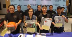 Jumpa pers pengungkapan penculikan anak di wilayah Tambun Selatan, Kabupaten Bekasi. (Sumber: Poskota/Ali Mansur)