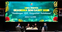 Kegiatan Media Briefing Beasiswa SDM Sawit 2026 di Ballroom BPDP, Jakarta, Selasa, 2 Juni 2026. (Sumber: Dok. BPBD)