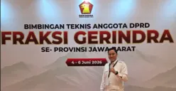 Anggota Fraksi Gerindra DPRD Jabar, Abdul Karim saat mengikuti kegiatan Bimbingan Teknis (Bimtek) Partai Gerindra se-Provinsi Jawa Barat yang digelar di Kota Bekasi mulai 4-6 Juni 2026. (Sumber: Istimewa)