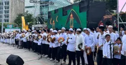 Jakarta Festival Ramadhan saat acara Rebana Ramadhan Colosal di kawasan Bundaran HI, Jakarta Pusat. (Sumber: Poskota/M. Tegar Jihad)