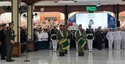 Jenazah Wakil Presiden Republik Indonesia ke-6 Try Sutrisno tiba di Masjid Agung Sunda Kelapa, Jakarta Pusat, sebelum mendiang dimakamkan di Tempat Makam Pahlawan (TMP) Kalibata, Jakarta Selatan, Senin, 2 Maret 2026. (Sumber: Poskota/Ali Mansur)
