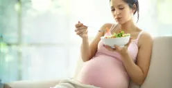 Ibu hamil menjaga kesehatan selama berpuasa dengan konsumsi makanan bergizi seimbang dan hidrasi yang cukup. (Sumber: Wilkimedia Commons)