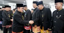 Gubernur Jakarta Pramono Anung saat melantik 521 pejabat fungsional lingkungan Pemprov DKI Jakarta di Balai Kota Jakarta, pada Rabu, 4 Maret 2026. (Sumber: Kominfotik Pemprov Jakarta)