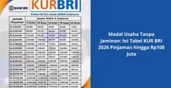 Tabel Angsuran Pinjaman Rp10–Rp100 Juta bagi Pelaku UMKM (Sumber: Istimewa)