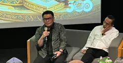 Direktur Utama, Jakpro Iwan Takwin saat berdiskusi dengan awak media di Cikini, Jakarta Pusat, Sabtu, 7 Maret 2026. (Sumber: Poskota/M. Tegar Jihad)