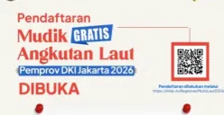 Program mudik gratis angkutan laut Pemprov DKI Jakarta resmi dibuka Senin 9 Maret 2026. (Sumber: Instagram/@dishubdkijakarta)
