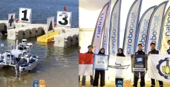 Tim Barunastra dari Institut Teknologi Sepuluh Nopember saat mengikuti International RoboBoat Competition 2026 di Nathan Benderson Park, Amerika Serikat. (Sumber: Instagram/@barunastra_its)
