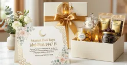 Cara buat kartu ucapan hampers Lebaran 2026 pakai prompt Gemini AI. (Sumber: Gemini AI)