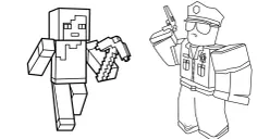 Contoh gambar mewarnai karakter Roblox yang sering digunakan sebagai aktivitas kreatif anak di rumah maupun di sekolah.(Sumber: Else.io)