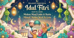 Link download poster Lebaran Idul Fitri 2026 di Canva bisa diakses gratis oleh masyarakat. (Sumber: Gemini AI)