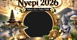 Contoh twibbon Hari Raya Nyepi yang menjadi momen refleksi dan pengendalian diri bagi umat Hindu. (Sumber: Dok/Twibonize)