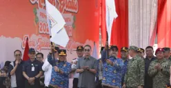 Pemprov Jakarta melepas peserta program mudik gratis di Silang Monas, Jakarta Pusat, Selasa, 17 Maret 2026. (Sumber: Dok. Bank Jakarta)