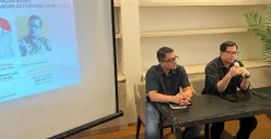 Diskusi Komrad Pancasila tentang pengusutan penyiraman air keras terhadap Wakil Koordinator KontraS Andrie Yunus, Rabu, 18 Maret 2026. (Sumber: Poskota/Pandi Ramedhan)