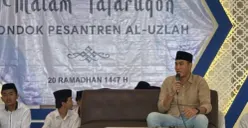 Anggota DPRD Jabar, Abdul Karim, saat menghadiri buka puasa bersama 4.000 santri di Pondok Pesantren Al-Uzlah di Desa Pacet, Kecamatan Cipanas, Kabupaten Cianjur, Rabu, 13 Maret 2026. (Sumber: Istimewa)