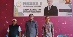 Anggota DPRD Jabar, Abdul Karim, saat menggelar reses II di Desa Sukajadi, Kecamatan Cibinong, Kabupaten Cianjur, untuk menyerap aspirasi warga. (Sumber: Istimewa)