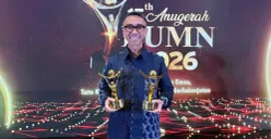 CEO Nuon Digital Indonesia Aris Sudewo menerima dua penghargaan dalam ajang Anugerah BUMN 2026. (Sumber: Istimewa)