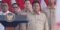 Presiden RI Prabowo Subianto saat pidato dalam peringatan Hari Buruh atau May Day di Monas, Jakarta Pusat, Jumat, 1 Mei 2026. (Sumber: Istimewa)