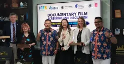 Penayangan film dokumenter dan diskusi tentang keselamatan nelayan di berbagai belahan dunia, di Gedung Kementerian Kelautan dan Perikanan (KKP), Gambir, Jakarta Pusat, Selasa, 5 Mei 2026. (Sumber: Poskota/Ali Mansur)