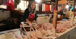 Pedagang ayam di Pasar Tomang Barat, Grogol Petamburan, Jakarta Barat. (Sumber: Pos Kota/ Pandi Ramedhan)