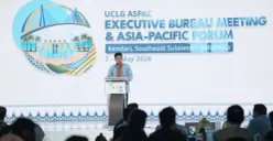 Wakil Menteri Dalam Negeri (Wamendagri) Akhmad Wiyagus dalam acara UCLG ASPAC Executive Bureau Meeting and Asia-Pacific Forum di Phinisi Ballroom Hotel Claro, Kota Kendari, Sulawesi Tenggara (Sultra), Jumat, 8 Mei 2026. (Sumber: Puspen Kemendagri)