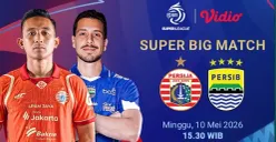 Jadwal Persija vs Persib Bandung di Super League hari ini, Minggu, 10 Mei 2026. (Sumber: Instagram/@vidiosports)