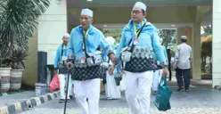 Sebanyak 542 jemaah haji kloter terakhir Kabupaten Bekasi diberangkatkan dari Gedung Wibawa Mukti, Komplek Pemkab Bekasi, Desa Sukamahi, Kecamatan Cikarang Pusat, Senin, 18 Mei 2026. (Sumber: Dok. Diskominfosantik Bekasi)