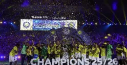 Kemenangan bersama pemain Al Nassr usai memastikan gelar Saudi Pro League 2025/2026 setelah menang 4-1 atas Damac. (Sumber: Instagram/@alnassr)
