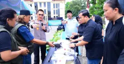 Polda Jambi memusnahkan puluhan kilogram narkotika hasil pengungkapan kasus dalam kegiatan yang digelar di Lapangan Mapolda Jambi, Kamis, 21 Mei 2026. (Sumber: Polda Jambi)