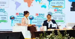Direktur Treasury dan International Banking BNI Abu Santosa Sudradjat dalam sesi diskusi Business Talk “The Bankers” pada rangkaian Jogja Financial Festival 2026. (Sumber: Istimewa)