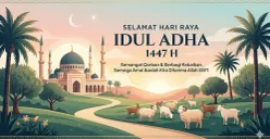 Ilustrasi - Contoh kalimat ucapan Selamat Hari Raya Idul Adha 1447 H. (Sumber: Gemini AI)