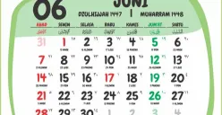 Kalender Juni 2026. (Sumber: Pinterest/Tukang Setting Bangkalan)
