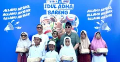 JNE dan TIKI menggelar kurban di Yayasan Taman Yatim Piatu dan Tuna Netra (Yatuna) Soeprapto Soeparno, Jakarta Timur, Kamis, 27 Mei 2026. (Sumber: Dok. Istimewa)