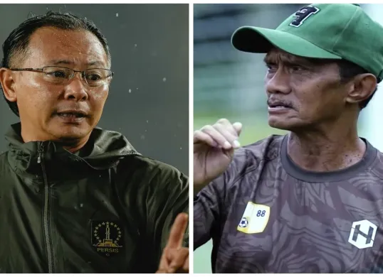 Pertarungan dua pelatih baru antara Ong Kim Swee (Persis Solo) dengan Frans Sinatra (Barito Putera).  (Sumber: Instagram @persisofficial & @psbaritoputeraoffocial)