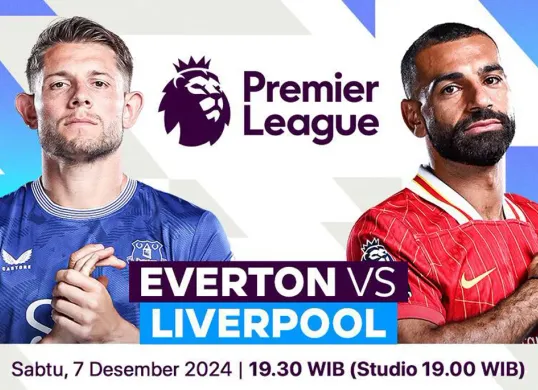 Streaming Everton vs Liverpool pada gameweek 15 Liga Inggris 2024-25. (Sumber: Vidio)