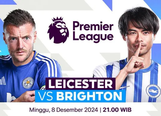 Link live streaming Leicester City vs Brighton & Hove Albion. (Sumber: Vidio)