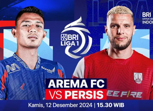 Streaming Arema FC vs Persis Solo di pekan 14 Liga 1 musim 2024-25. (Sumber: Vidio)