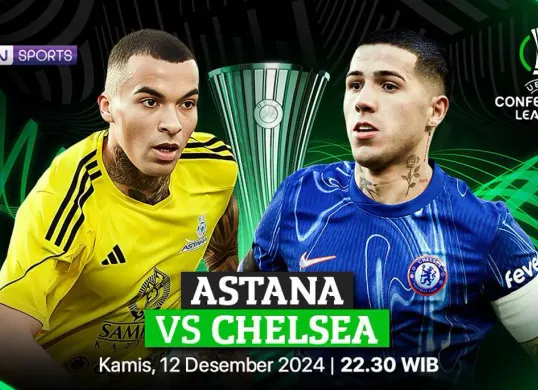 Link live streaming Astana FC vs Chelsea di matchday 5 UEFA Confrence League 2024-25. (Sumber: Vidio)